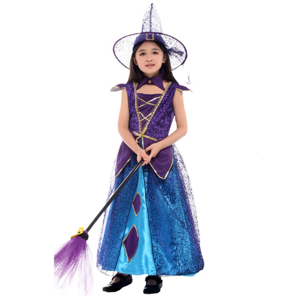 Halloween Costumes for Girls - Pretty Purple Witch Costume Dress for Halloween